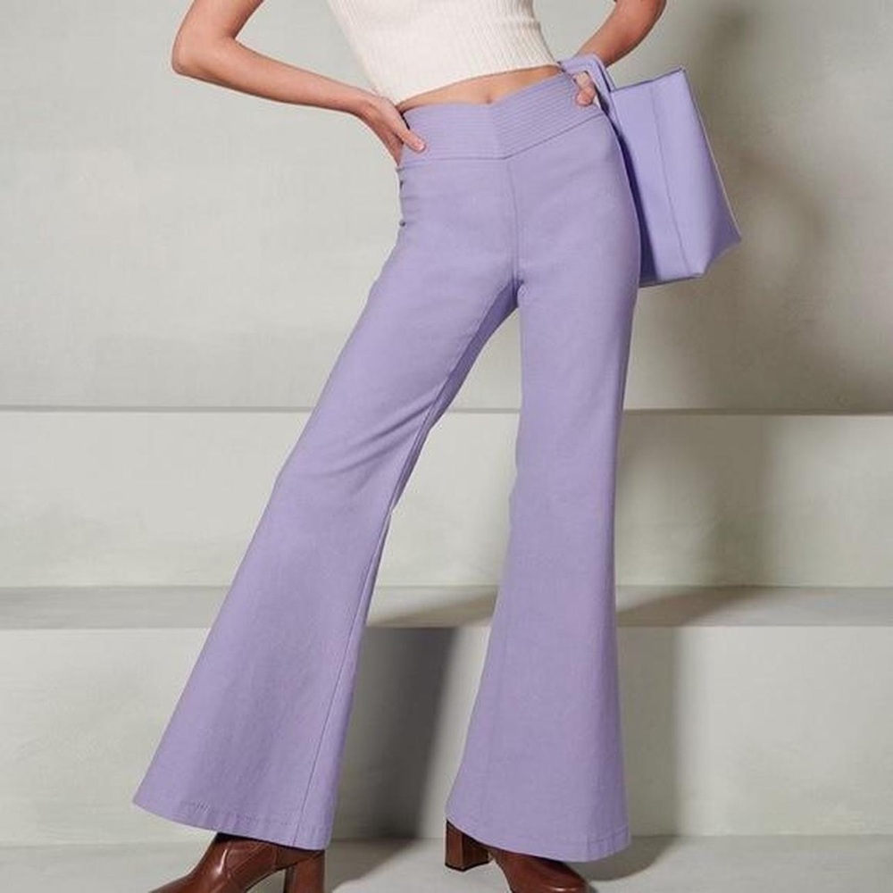 Staud Lavender High Waisted Flare Pants Gem